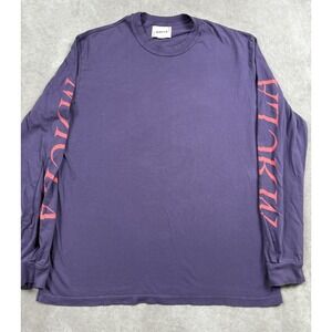 MRCLA Men's Sz M Crewneck Long Sleeve Crew‎ Shirt Purple Floral Graphic Casual